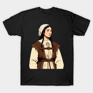 Young Medieval Peasant Woman T-Shirt